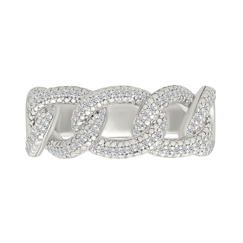 Main Image 2 of 1/3 CT. T.W. Diamond Chain Link Fashion Ring in Sterling Silver