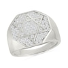 Thumbnail Image 1 of 3/4 CT. T.W. Diamond Star of David Signet Ring in Sterling Silver