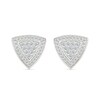 Thumbnail Image 1 of 1/2 CT. T.W. Multi-Diamond Trillion Frame Stud Earrings in Sterling Silver