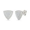 Thumbnail Image 2 of 1/2 CT. T.W. Multi-Diamond Trillion Frame Stud Earrings in Sterling Silver