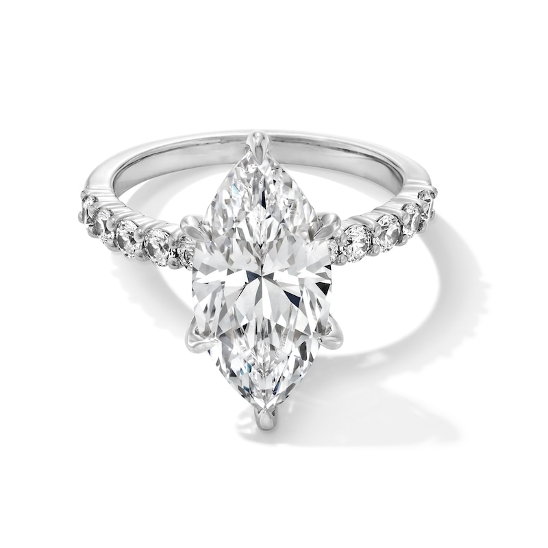 Main Image 1 of 4-1/2 CT. T.W. Marquise-Cut Certified Lab-Grown Diamond Engagement Ring in Platinum (F/VS2)