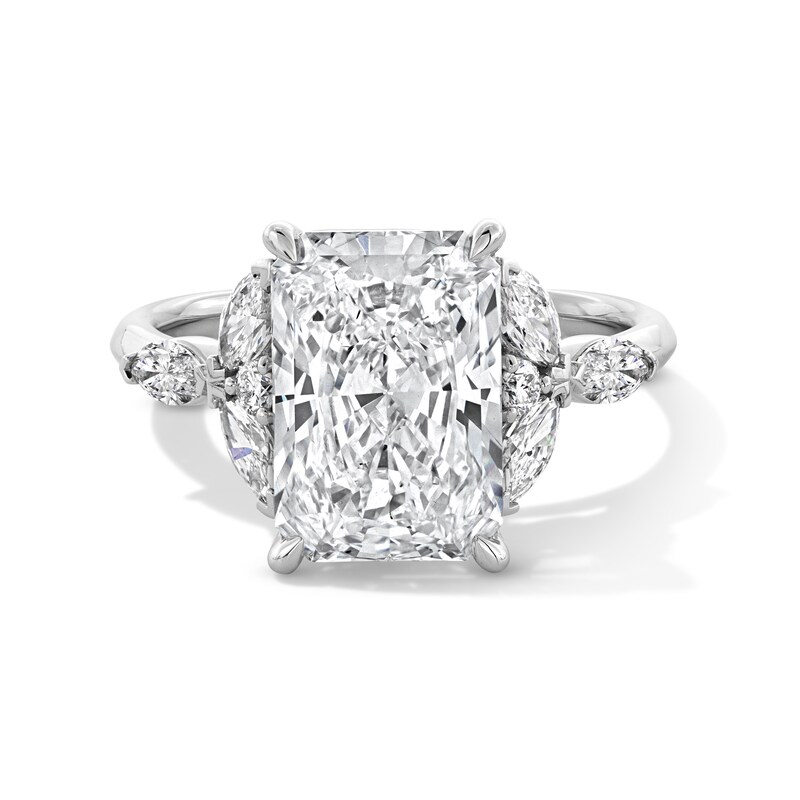 Main Image 1 of 4-5/8 CT. Radiant-Cut Certified Lab-Grown Diamond Engagement Ring in 14K White Gold (F/VS2)