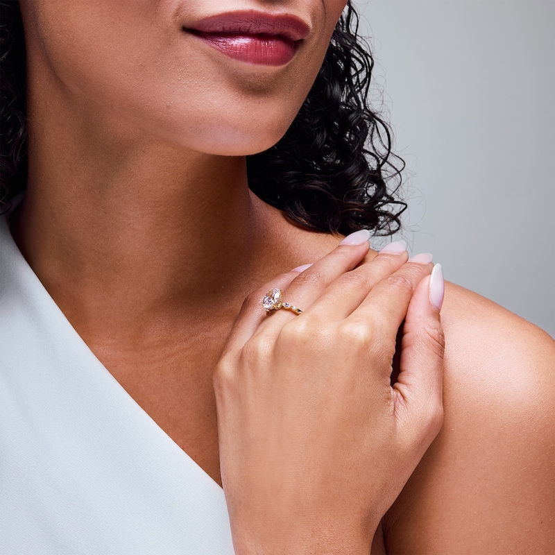 Main Image 2 of 3-1/3 CT. T.W. Certified Lab-Grown Diamond Hidden Halo Engagement Ring in 14K Gold (F/VS2)