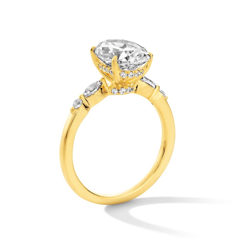 Main Image 3 of 3-1/3 CT. T.W. Certified Lab-Grown Diamond Hidden Halo Engagement Ring in 14K Gold (F/VS2)