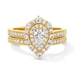 1-1/5 CT. T.W. Pear-Shaped Diamond Bridal Set in 14K Gold