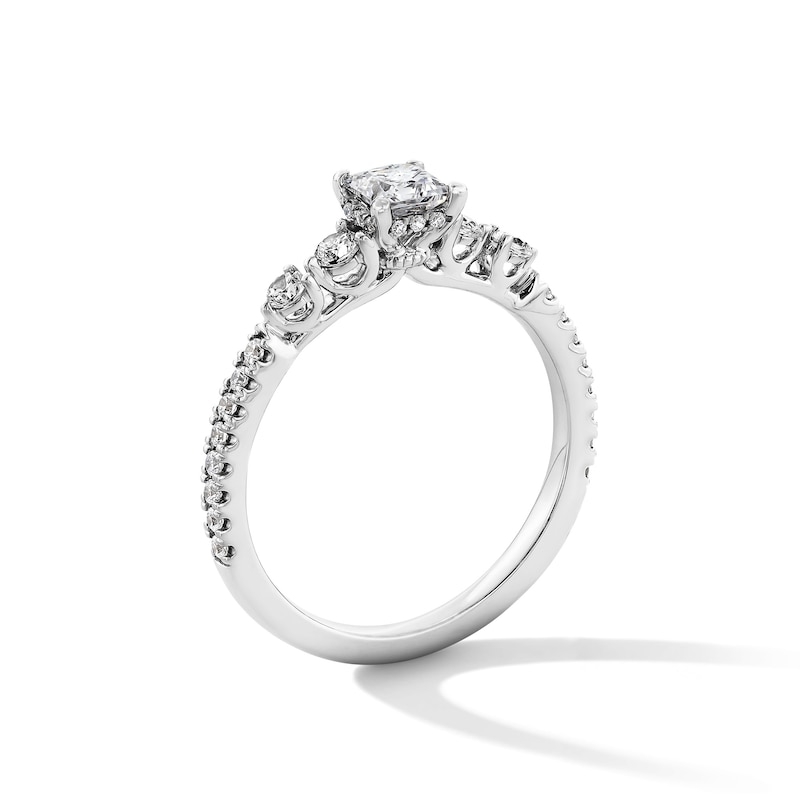Main Image 3 of 3/4 CT. T.W. Princess-Cut Diamond Five-Stone Engagement Ring in 14K White Gold