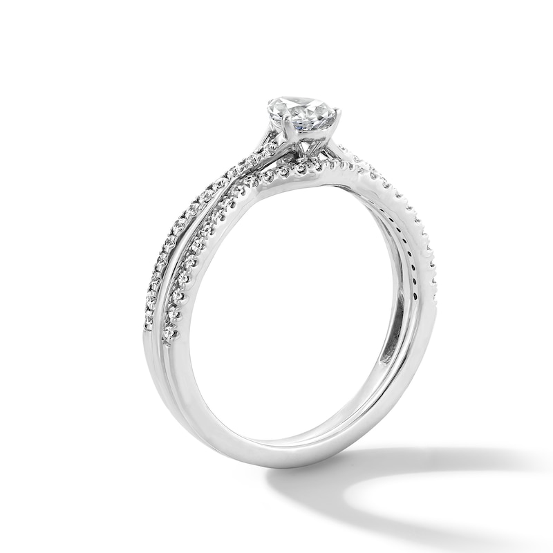 Main Image 3 of 1/2 CT. T.W. Pear-Shaped Diamond Bridal Set in 14K White Gold
