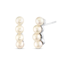 4.0-5.0mm Freshwater Cultured Pearl Earrings in Sterling Silver
