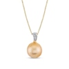 Thumbnail Image 1 of 9.0-10.0mm Golden South Sea Cultured Pearl and Diamond-Accent Pendant in 10K Gold