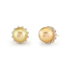 Thumbnail Image 1 of 10.0-11.0mm South Sea Cultured Pearl and 1/4 CT. T.W. Diamond Stud Earrings in 10K Gold