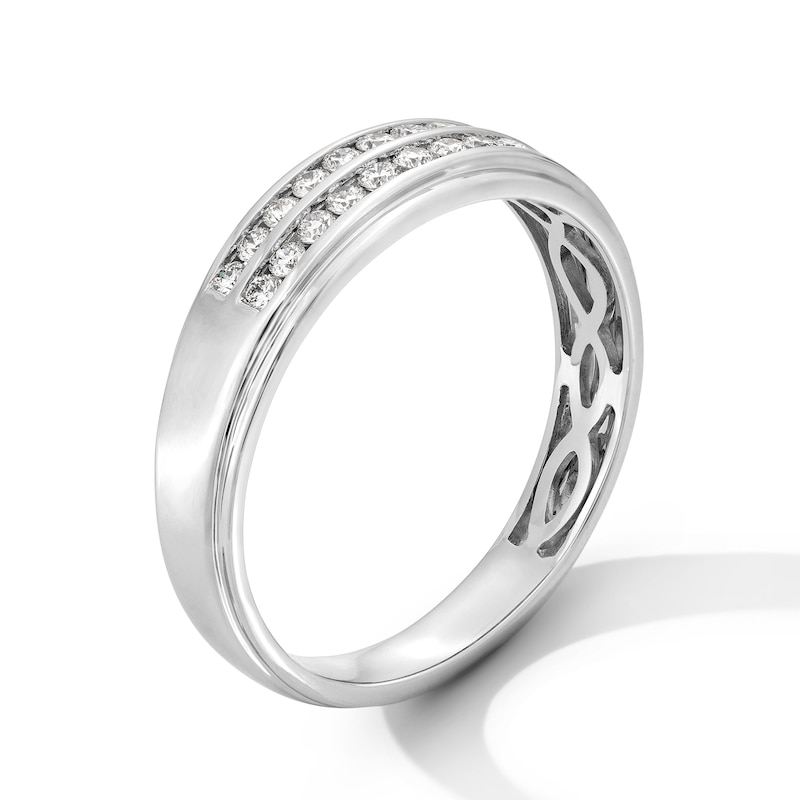 Main Image 4 of 1-1/2 CT. T.W. Marquise-Cut Certified Lab-Grown Diamond Wedding Ensemble in 10K White Gold (F/SI2)