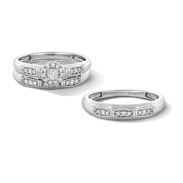 1/3 CT. T.W. Certified Lab-Grown Diamond Frame Bridal Set in 10K White Gold (F/SI2)