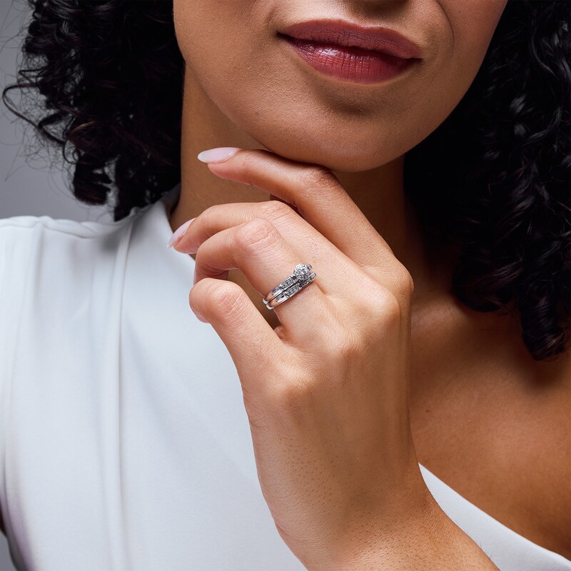 Main Image 2 of 1/3 CT. T.W. Certified Lab-Grown Diamond Frame Bridal Set in 10K White Gold (F/SI2)