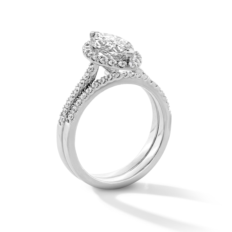 Main Image 2 of 2 CT. T.W. Marquise-Cut Certified Lab-Grown Diamond Hidden-Frame Bridal Set in 14K White Gold (F/VS2)