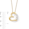 Thumbnail Image 3 of 1/2 CT. T.W. Certified Lab-Grown Diamond Tilted Heart Three-Stone Pendant in Sterling Silver with 10K Gold Plate (F/VS2)