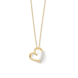 1/6 CT. T.W. Certified Lab-Grown Diamond Heart Necklace in Sterling Silver with 10K Gold Plate (F/VS2)