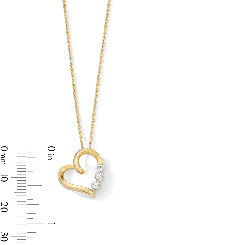 Main Image 3 of 1/6 CT. T.W. Certified Lab-Grown Diamond Heart Necklace in Sterling Silver with 10K Gold Plate (F/VS2)