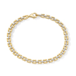 1/3 CT. T.W. Diamond Link Bracelet in Sterling Silver with 10K Gold Plate