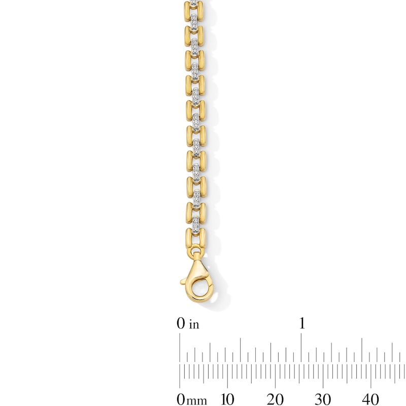Main Image 2 of 1/3 CT. T.W. Diamond Link Bracelet in Sterling Silver with 10K Gold Plate