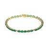 Thumbnail Image 1 of Oval Emerald and 1/15 CT. T.W. Diamond Link Bracelet in 10K Gold - 7.25"