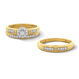 1/3 CT. T.W. Certified Lab-Grown Diamond Wedding Ensemble in 10K Gold (F/SI2)