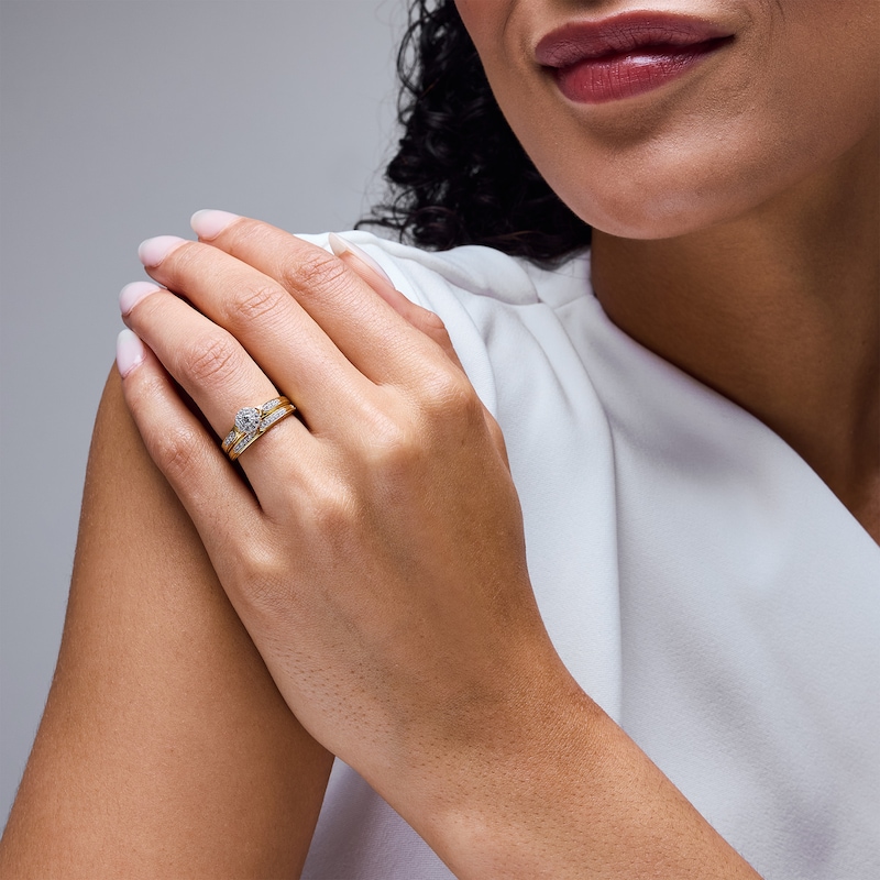 Main Image 2 of 1/3 CT. T.W. Certified Lab-Grown Diamond Wedding Ensemble in 10K Gold (F/SI2)