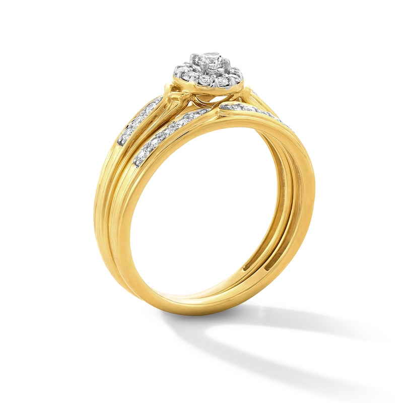 Main Image 4 of 1/3 CT. T.W. Certified Lab-Grown Diamond Wedding Ensemble in 10K Gold (F/SI2)
