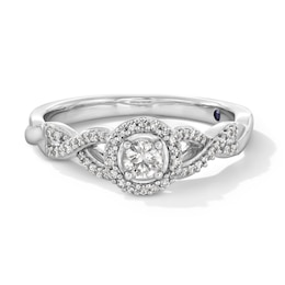 1/3 CT. T.W. Certified Lab-Grown Diamond Frame Engagement Ring in Sterling Silver (F/SI2)