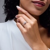Thumbnail Image 2 of 1/3 CT. T.W. Certified Lab-Grown Diamond Frame Engagement Ring in Sterling Silver (F/SI2)