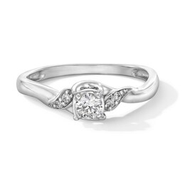 1/5 CT. T.W. Certified Lab-Grown Diamond Engagement Ring in Sterling Silver (F/SI2)