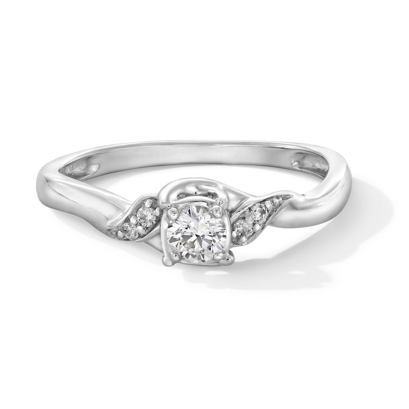 Main Image 1 of 1/5 CT. T.W. Certified Lab-Grown Diamond Engagement Ring in Sterling Silver (F/SI2)