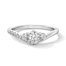 1/2 CT. T.W. Certified Lab-Grown Diamond Three-Stone Engagement Ring in Sterling Silver (F/SI2)