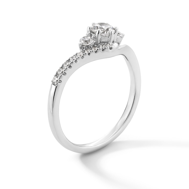 Main Image 3 of 1/2 CT. T.W. Certified Lab-Grown Diamond Three-Stone Engagement Ring in Sterling Silver (F/SI2)