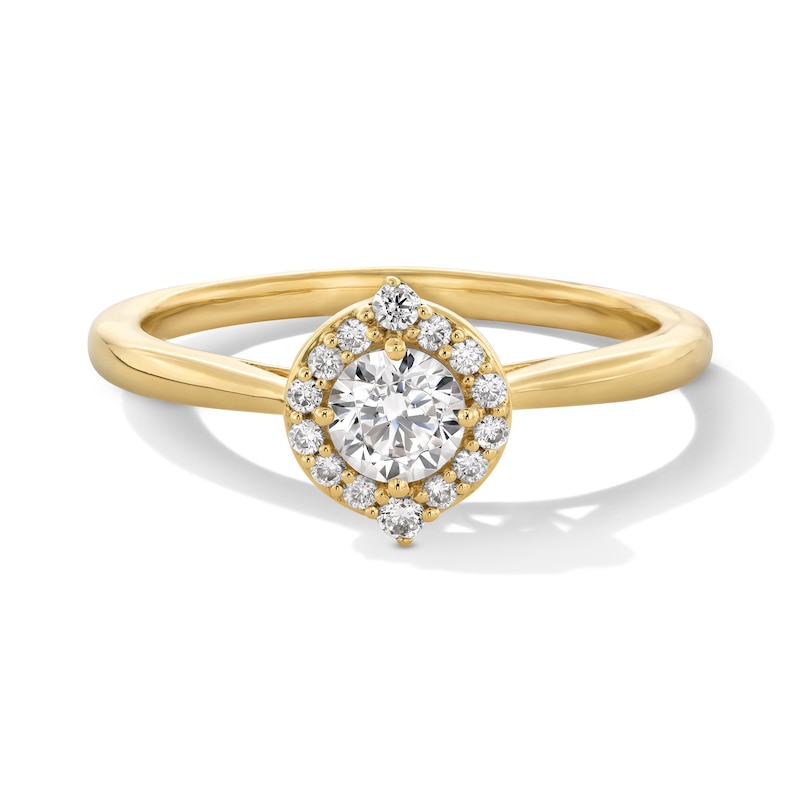 Main Image 1 of 3/8 CT. T.W. Certified Lab-Grown Diamond Frame Engagement Ring in 10K Gold (F/SI2)
