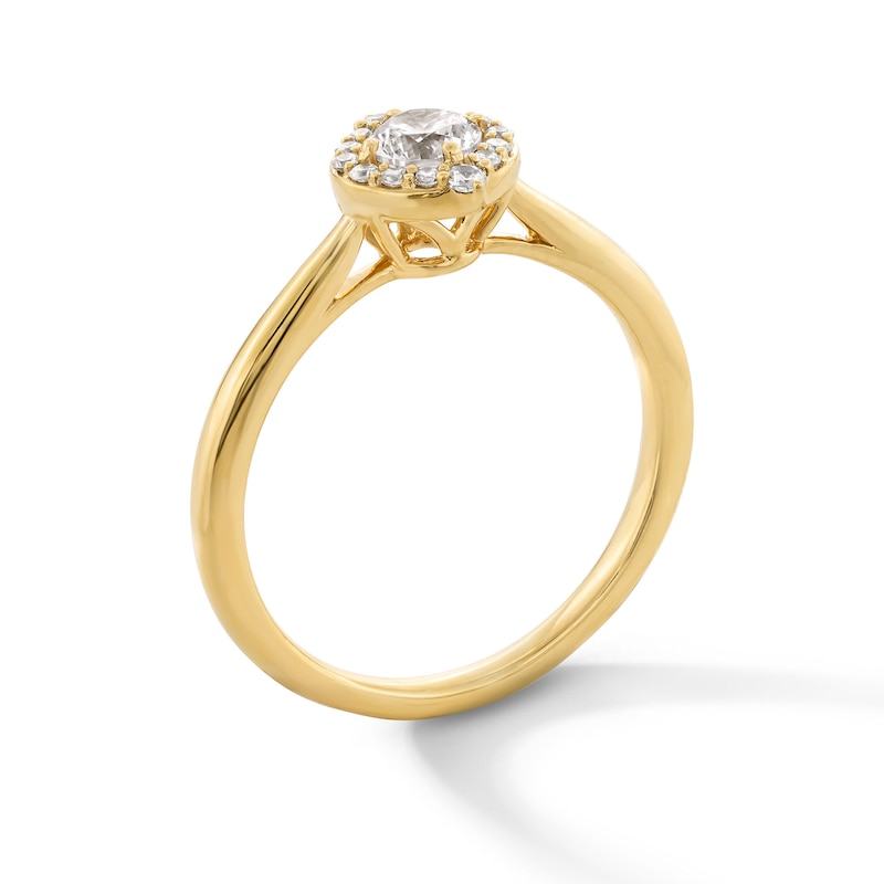 Main Image 3 of 3/8 CT. T.W. Certified Lab-Grown Diamond Frame Engagement Ring in 10K Gold (F/SI2)