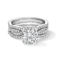 2.43 CT. T.W. Certified Lab-Grown Diamond Three-Piece Bridal Set in 14K White Gold (F/VS2)