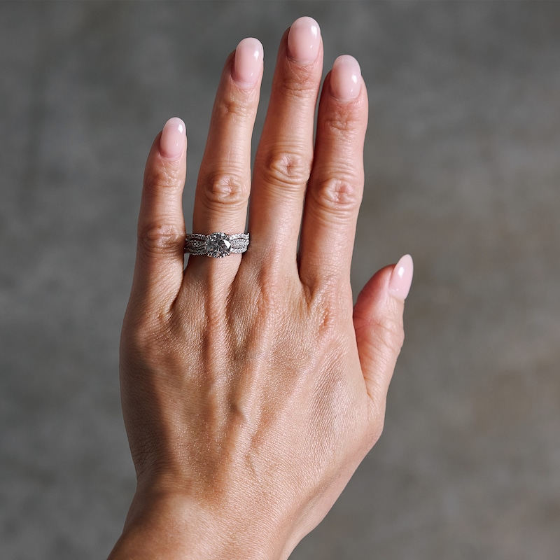 Main Image 2 of 2-5/8 CT. T.W. Certified Lab-Grown Diamond Three-Piece Bridal Set in 14K White Gold (F/VS2)
