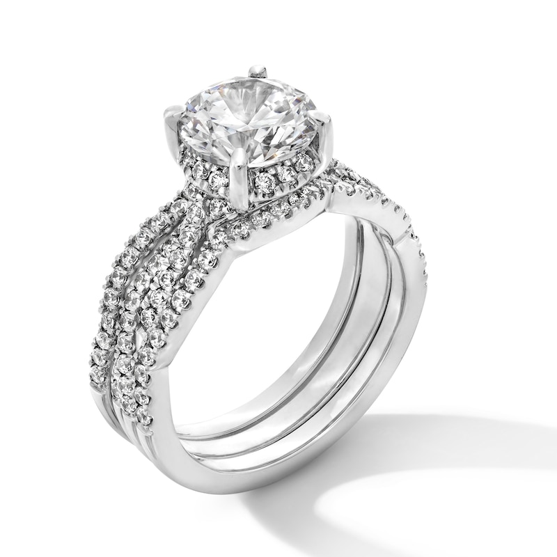 Main Image 2 of 2.43 CT. T.W. Certified Lab-Grown Diamond Three-Piece Bridal Set in 14K White Gold (F/VS2)