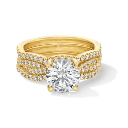 2.43 CT. T.W. Certified Lab-Grown Diamond Three-Piece Bridal Set in 14K Gold (F/VS2)