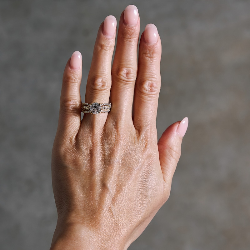 Main Image 2 of 2-5/8 CT. T.W. Certified Lab-Grown Diamond Three-Piece Bridal Set in 14K Gold (F/VS2)