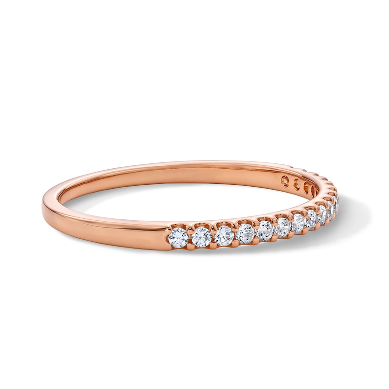 Main Image 4 of 1/6 CT. T.W. Diamond Band in 14K Rose Gold (I/SI2)