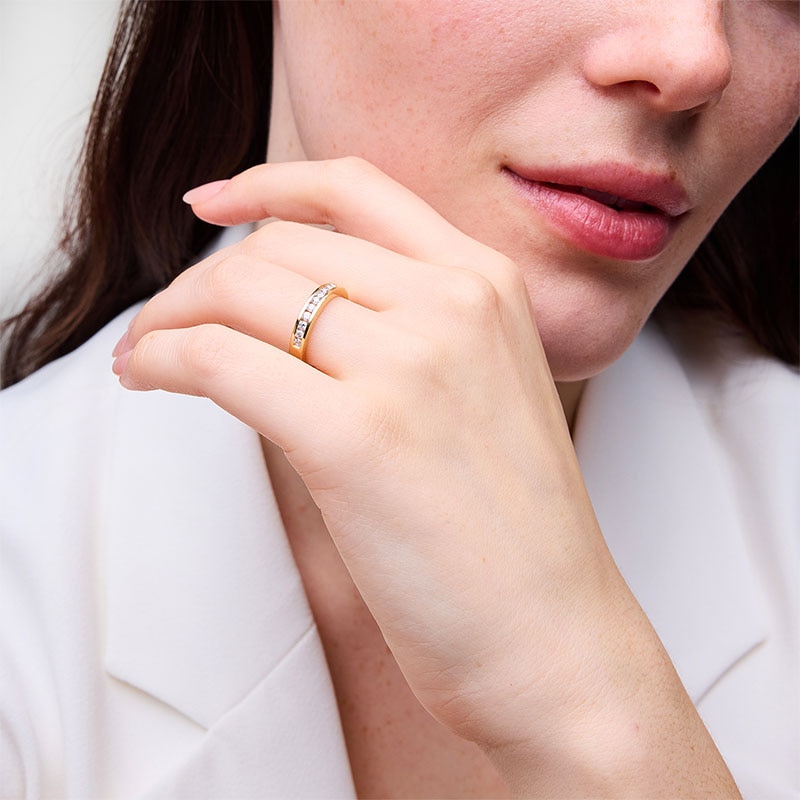 Main Image 2 of Previously Owned - 1 CT. T.W.  Multi-Diamond Flower Soldered Bridal Set in 10K Gold