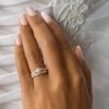 Thumbnail Image 3 of Previously Owned - 1/10 CT. T.W. Multi-Diamond Frame Twist Ribbon Interlocking Soldered Bridal Set in 10K Two-Tone Gold