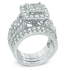 Thumbnail Image 2 of Previously Owned - 4 CT. T.W. Quad Princess-Cut Diamond Frame Soldered Bridal Set in 14K White Gold