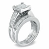 Thumbnail Image 2 of Previously Owned - 3 CT. T.W. Quad Square-Cut Diamond Soldered Bridal Set in 14K White Gold