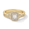 Thumbnail Image 1 of 5/8 CT. T.W. Emerald-Cut Diamond Frame Bridal Set in 14K Gold (I/SI2)