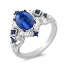 Thumbnail Image 1 of Enchanted Disney Cinderella 75th Anniversary Kyanite, Sapphire and 1/6 CT. T.W. Diamond Ring in Sterling Silver