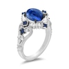 Thumbnail Image 2 of Enchanted Disney Cinderella 75th Anniversary Kyanite, Sapphire and 1/6 CT. T.W. Diamond Ring in Sterling Silver