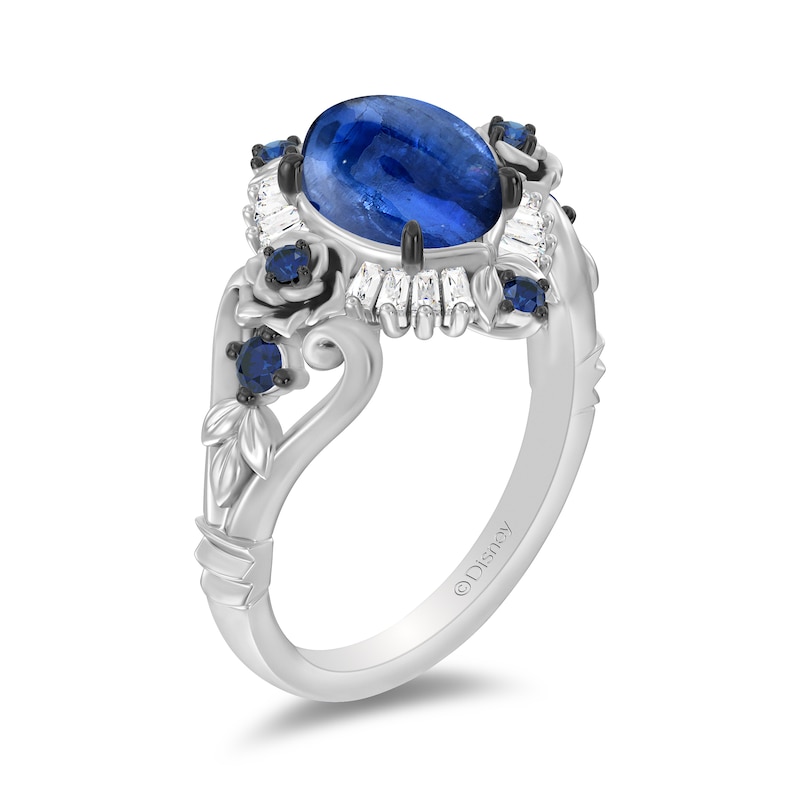Main Image 2 of Enchanted Disney Cinderella 75th Anniversary Kyanite, Sapphire and 1/6 CT. T.W. Diamond Ring in Sterling Silver