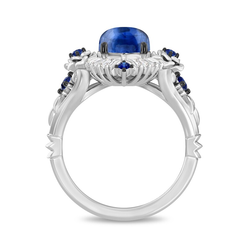 Main Image 3 of Enchanted Disney Cinderella 75th Anniversary Kyanite, Sapphire and 1/6 CT. T.W. Diamond Ring in Sterling Silver